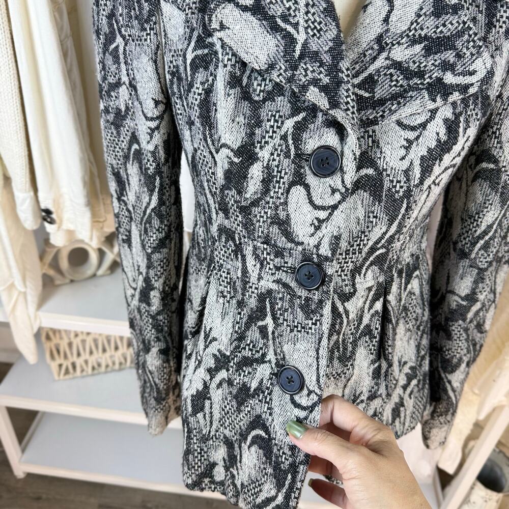 Jack sz. Small black & gray blazer puff sleeves, Edwardian, classic, mature 4382 - Picture 3 of 8